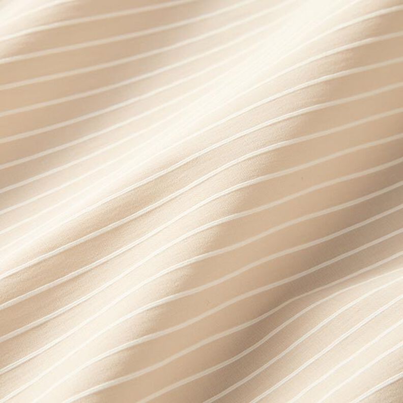 Stretchtyg med tvärränder, elastiskt på längden – beige,  image number 2