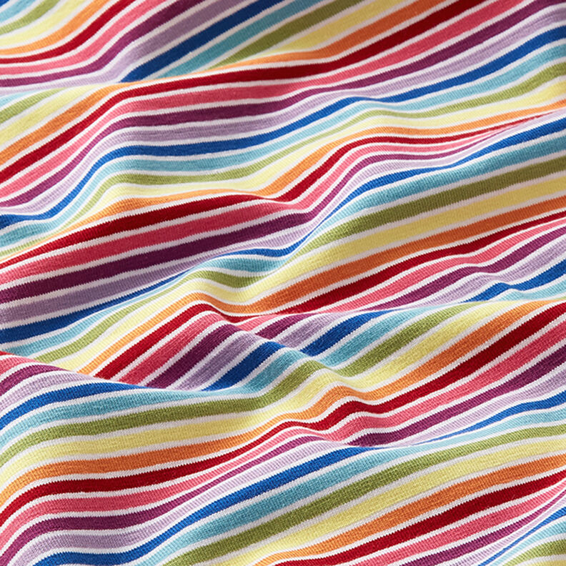 Bomullsjersey Regnbågsspiraler – vit/färgmix,  image number 2
