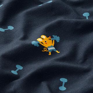 Bomullsjersey stark mus | PETIT CITRON – nattblå, 