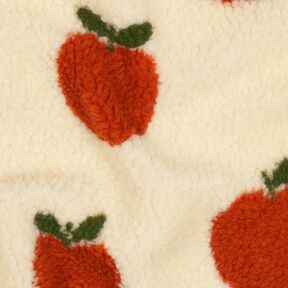 Teddyplysch äpplen | Poppy Fabrics – yllevit/terracotta, 