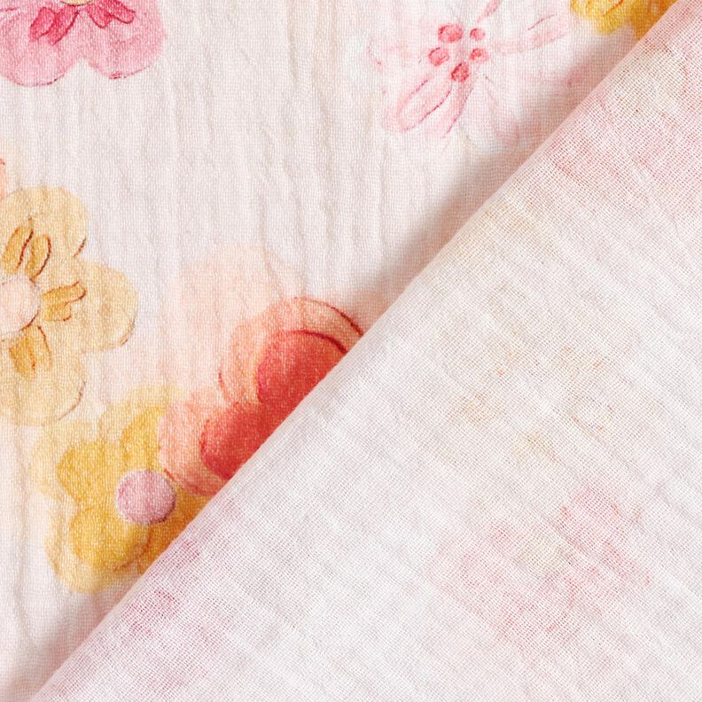 Muslin/Dubbel-krinkelväv stora blommor Digitaltryck – rose,  image number 4