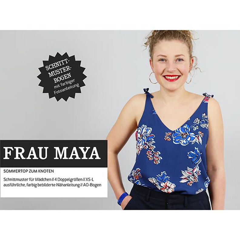 FRAU MAYA - sommartopp med knytband, Studio Schnittreif | XS - L,  image number 1