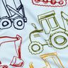 French Terry Sommarsweat Byggplatsfordon | Poppy Fabrics – babyblått/marinblått,  thumbnail number 2