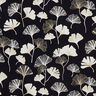 Dekorationstyg Jacquard Ginkgoblad – svart/guld,  thumbnail number 1