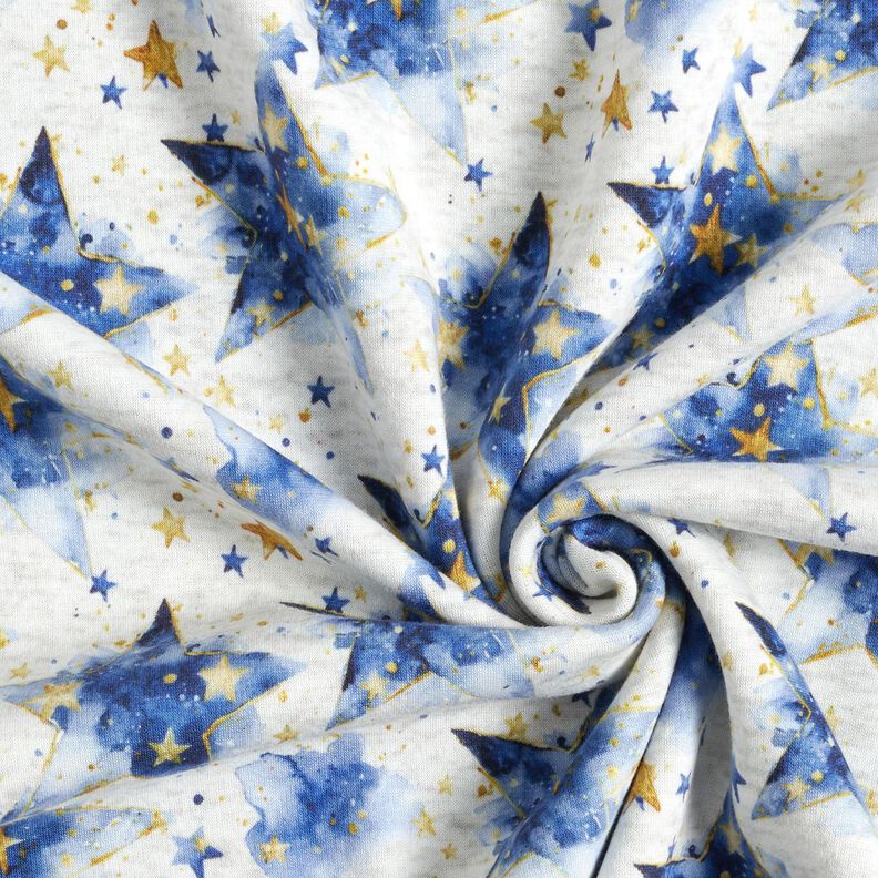 Alpfleece akvarellstjärnor – natur/indigo,  image number 3