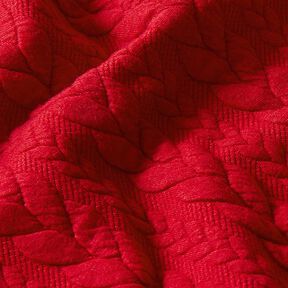 Jerseyjacquard Cloqué Flätat mönster – rött, 