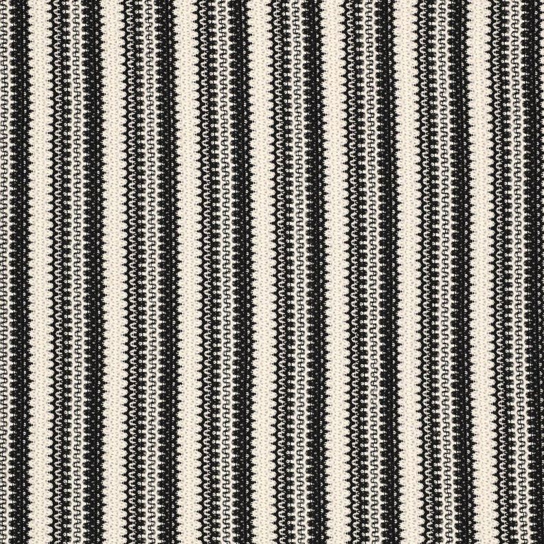 Stickat tyg ränder | Poppy Fabrics – svart/yllevit,  image number 1
