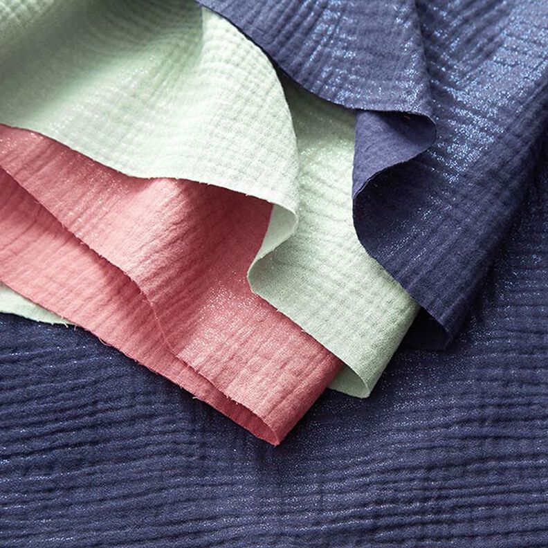 Muslin/Dubbel-krinkelväv fina glitterprickar| by Poppy – gammalt rosa,  image number 5