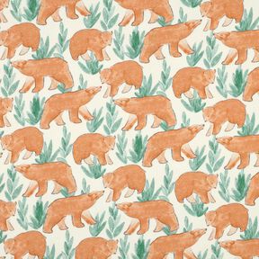 French Terry Sommarsweat akvarellbjörnar Digitaltryck | Poppy Fabrics – yllevit, 