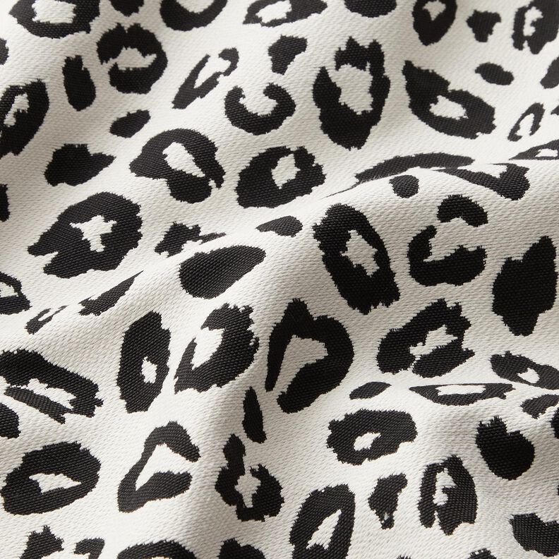 Dekorationstyg Jacquard leopardmönster – elfenbensvit/svart, image number 2
