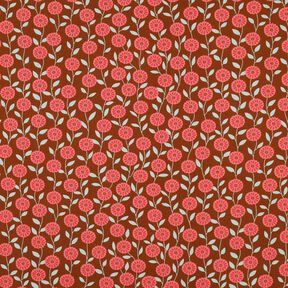 Bomullspoplin Sommarblommor | Poppy Fabrics – hummer/brons, 