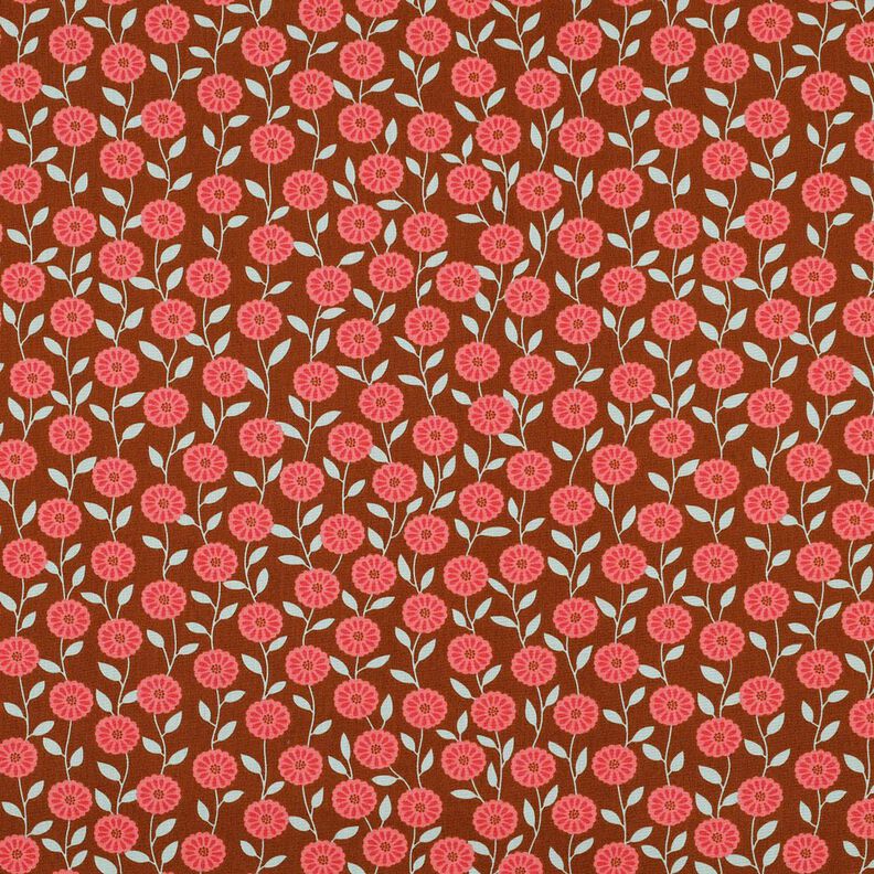 Bomullspoplin Sommarblommor | Poppy Fabrics – hummer/brons,  image number 1