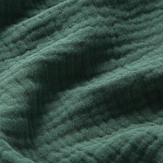 GOTS Bomullsmuslin i tre lager – mörkgrön, 