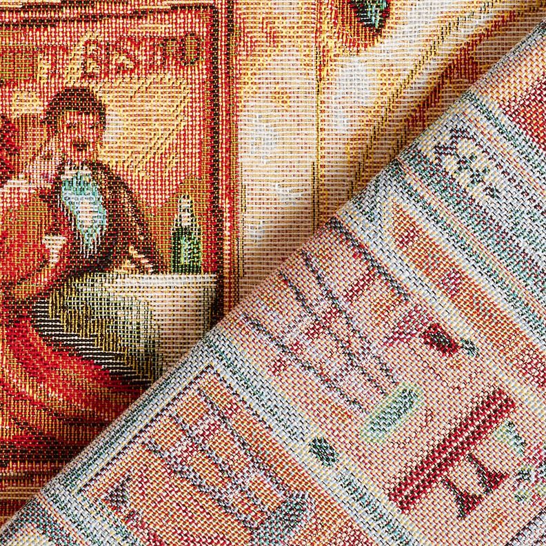 dekorationspanel Gobeläng fransk bistro – blå/terracotta, image number 4