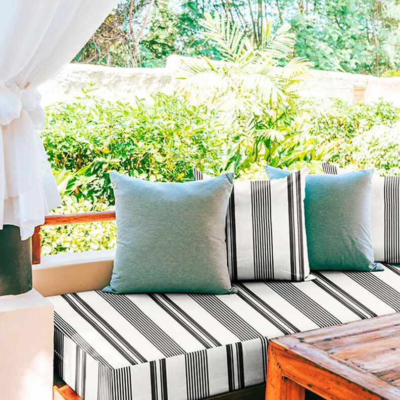 Outdoortyg Canvas fin randig mix – svart/vit,  image number 5