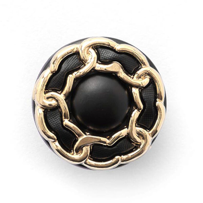 Knapp med ögla – svart/guld,  image number 1