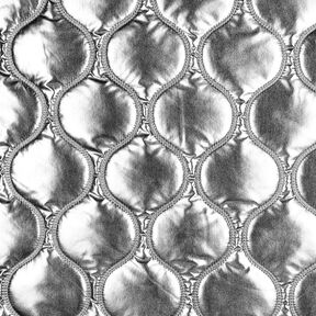 Quiltat tyg Serpentinlinjer – silvermetallic, 