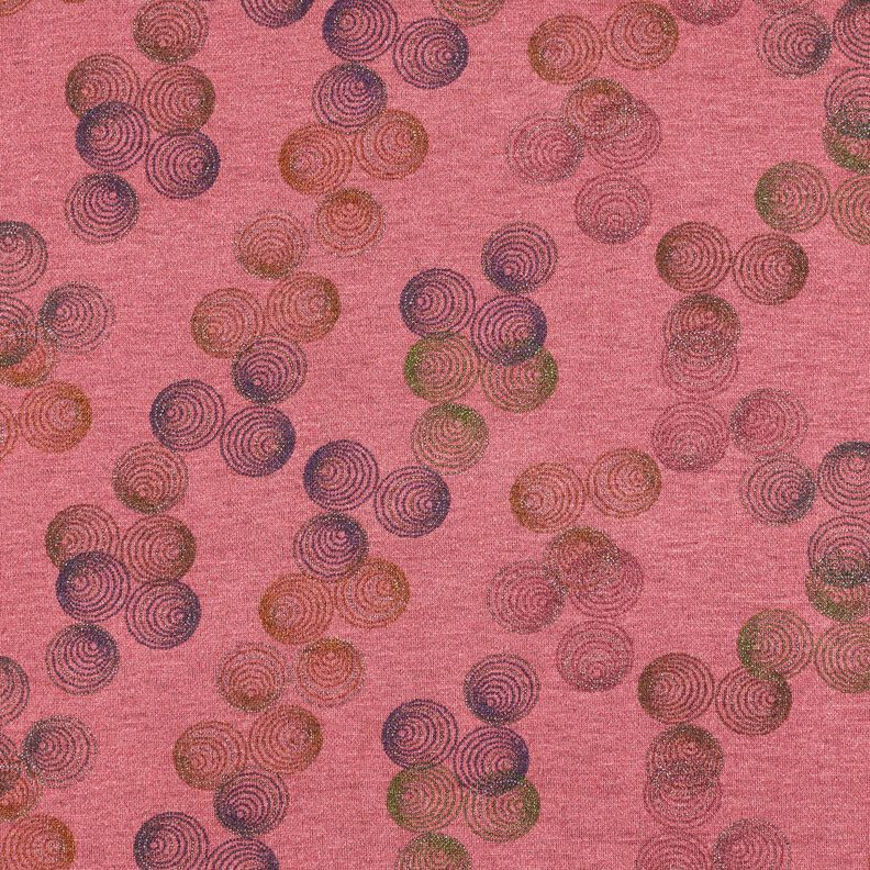 Viskosjersey F&auml;rgglada cirklar &ndash; bleklila,  image number 1