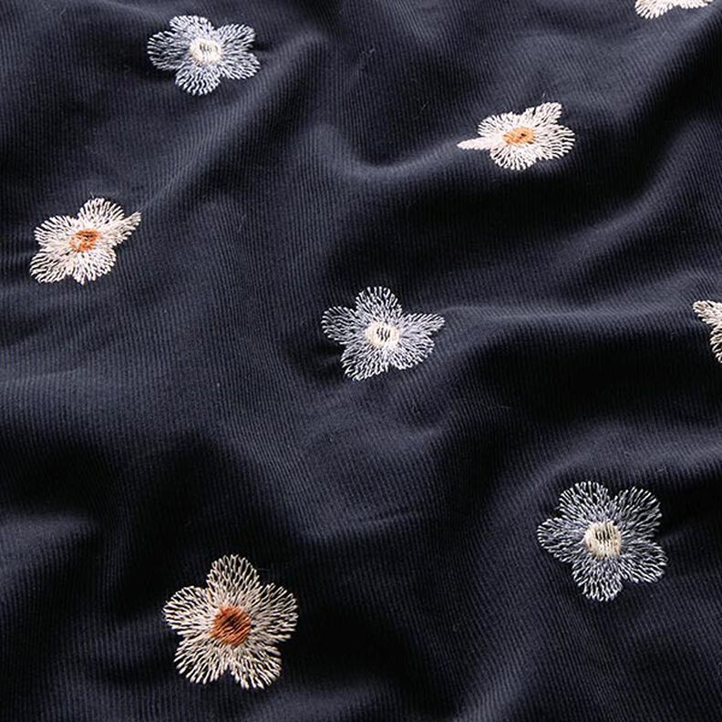 babymanchester broderade blommor – nattblå,  image number 2