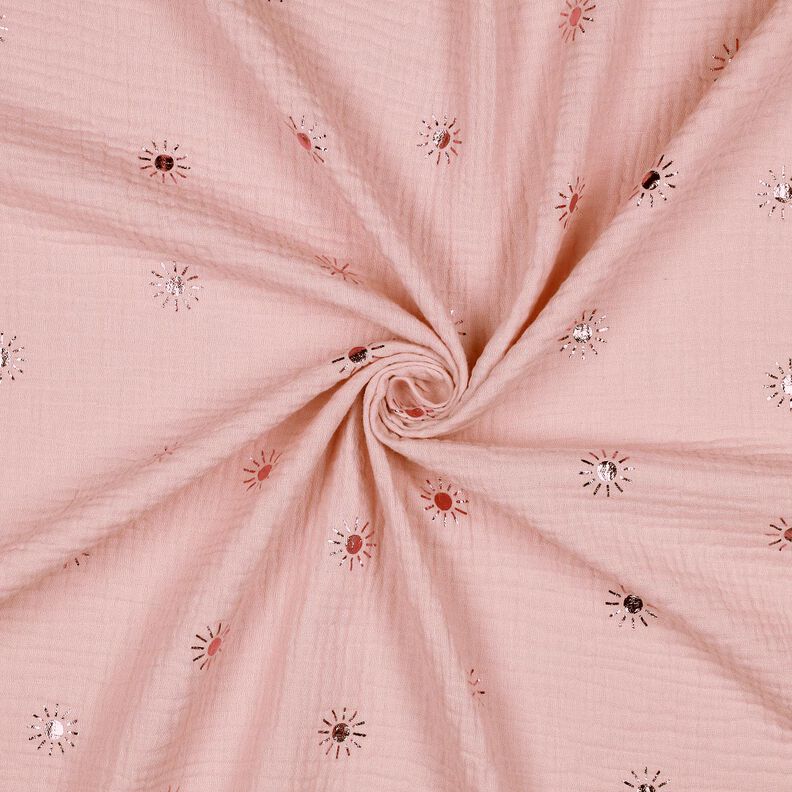 Muslin/Dubbel-krinkelväv Solar Folietryck | Poppy Fabrics – ljus gammelrosa/pastellviolett,  image number 3