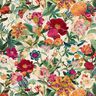 Dekorationstyg Halvpanama Magnifika blommor – natur/purpur,  thumbnail number 1