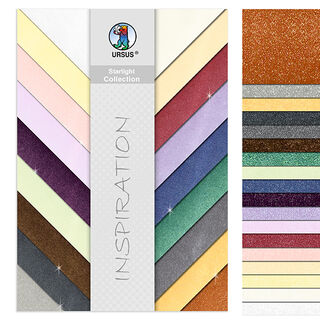 Set med glitterkartong Starlight 23cm x 33cm [200g/m²], 18 Ark, 