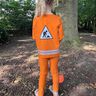 French Terry Sommarsweat Brodyrtyg Var byggnadsarbetare för en dag – ljusorange/silvergrå,  thumbnail number 7
