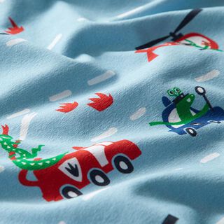Bomullsjersey Brandkårsmonster | PETIT CITRON – babyblått, 