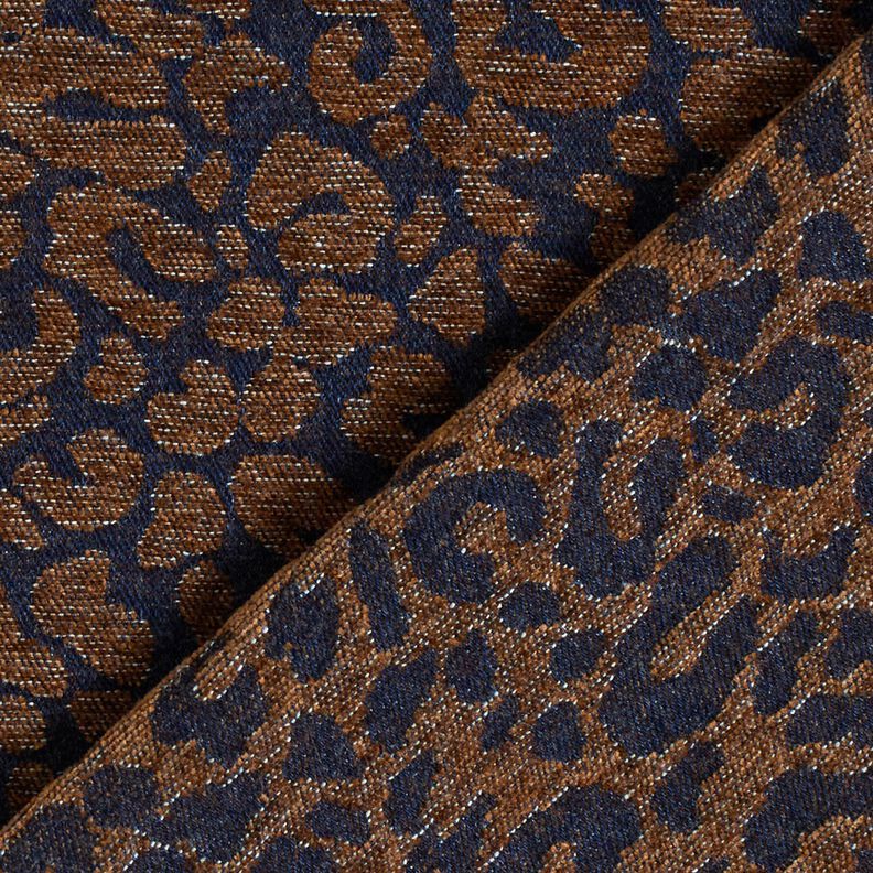 byxtyg i denim-look med leopardmönster – mellanbrunt/nattblå,  image number 4