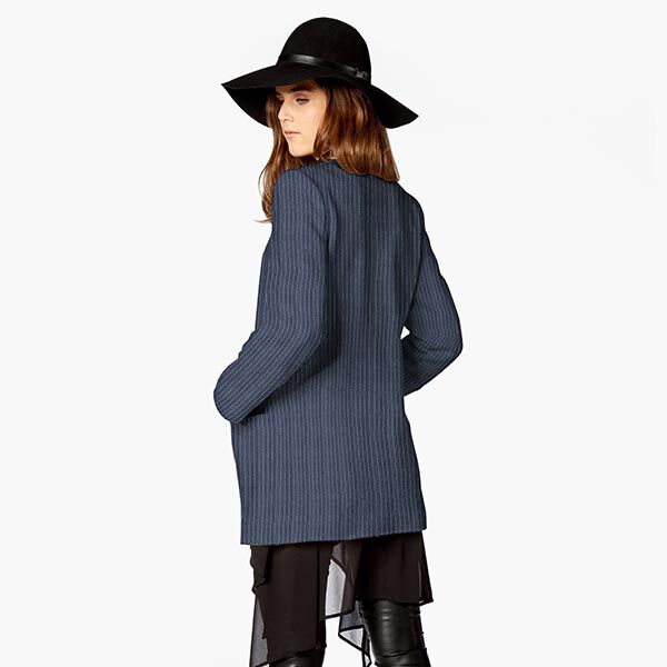 Kraftig denim - Kritstrecksränder – marinblått, image number 5