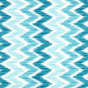 Behandlad bomull ikat-tryck – turkos/vit, 