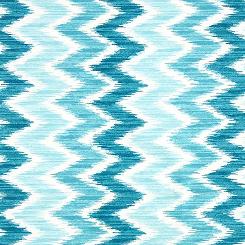 Behandlad bomull ikat-tryck – turkos/vit,  image number 1