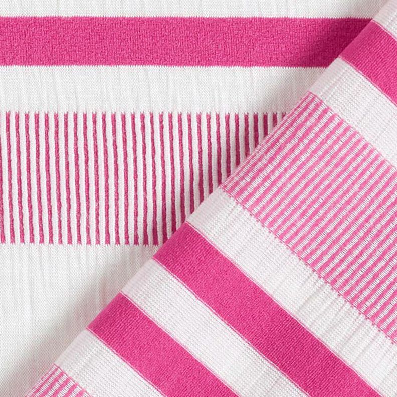 Viskosjersey krinklad – vit/pink,  image number 5