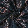 Bomullsjersey Guldspräckliga hjärtan | Glitzerpüppi – svartblå/mörk gammelrosa,  thumbnail number 3