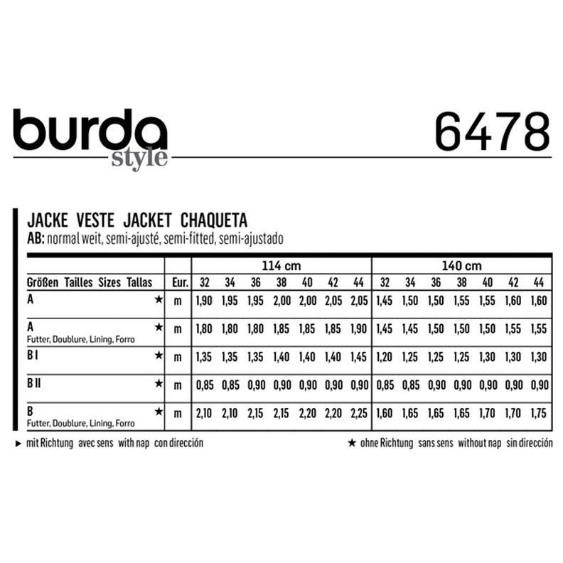 Jacka | Blusjacka, Burda 6478 | 32 - 44,  image number 9