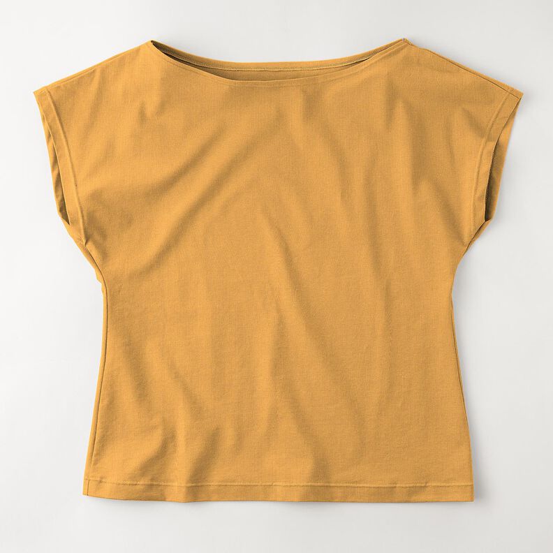 Bomullsjersey medium enfärgad – currygul,  image number 6