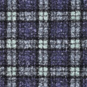 Stickad Bouclé Check – lila/ljus mint, 