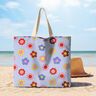 Behandlad bomull Glada blommor | Poppy Fabrics – babyblått/rosa,  thumbnail number 9