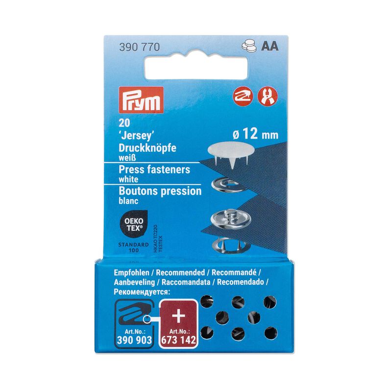 Tryckknappar jersey [12 mm] | Prym – vit,  image number 3