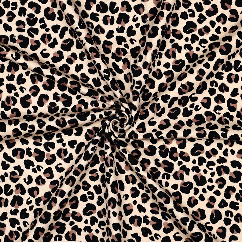French Terry Sommarsweat litet leopardmönster Digitaltryck | Poppy Fabrics – ljusbeige/ljusbrun,  image number 3