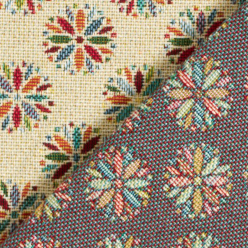 Dekorationstyg Gobeläng små blomstermandalor – ljusbeige/rött,  image number 4