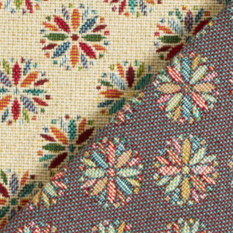 Dekorationstyg Gobeläng små blomstermandalor – ljusbeige/rött, image number 4