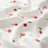 Muslin/Dubbel-krinkelväv Broderade körsbär | Poppy Fabrics – vit/eldröd,  thumbnail number 2