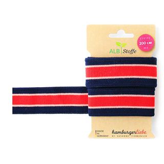 GOTS Band av ekologisk jacquard STRIPE ME COLLEGE [200 cm | 3,5 cm] | Albstoffe | Hamburger Liebe, 
