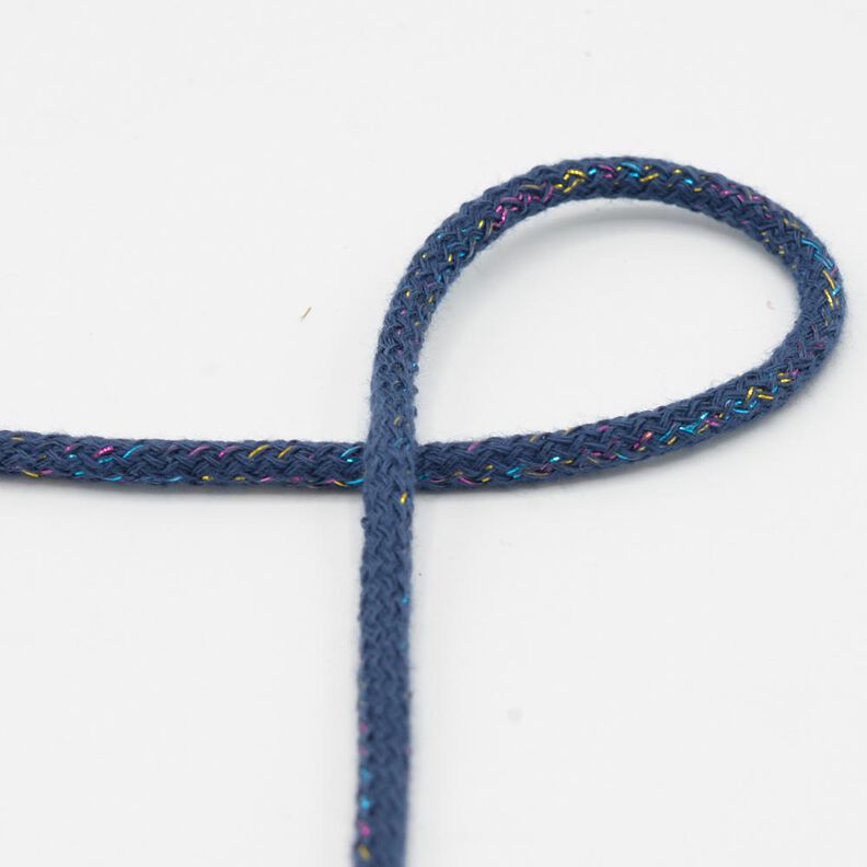 bomullssnodd Lurex [Ø 5 mm] – jeansblå,  image number 1