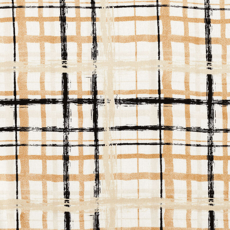 linneviskosmix abstrakta rutor – natur/beige, image number 1