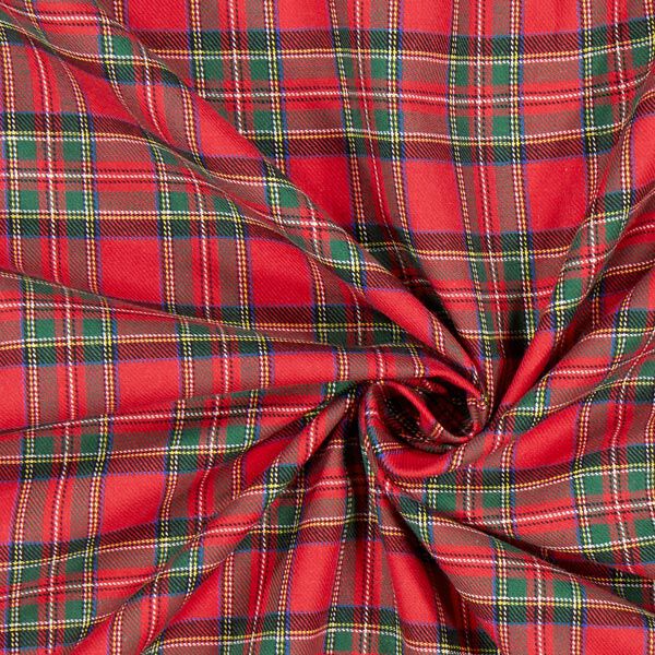 Bomullsflanell Skotskrutigt Glenside – rött,  image number 2