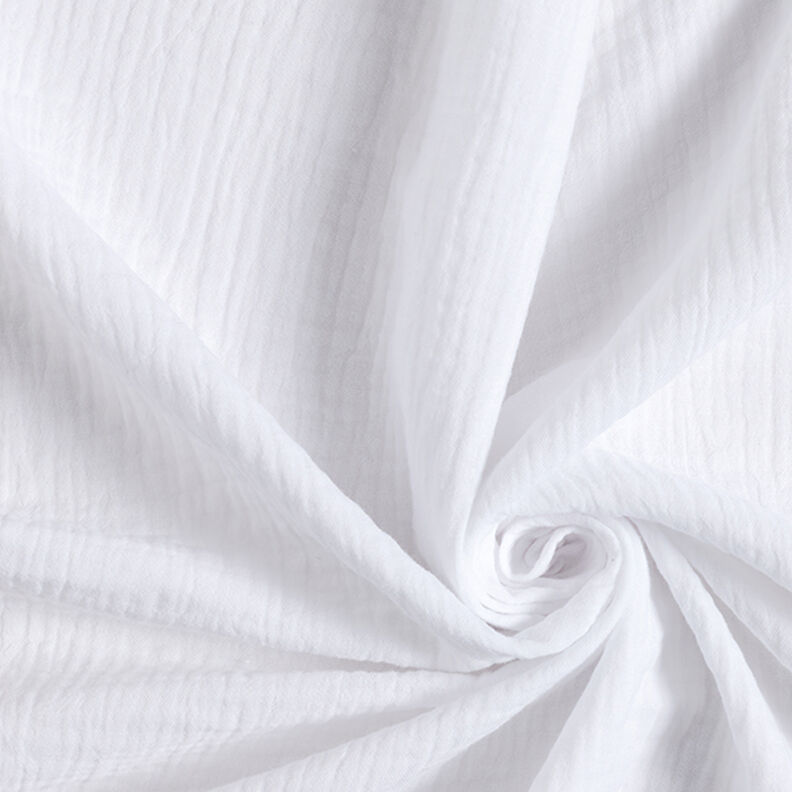 Muslin/Dubbel-krinkelväv – vit, image number 1