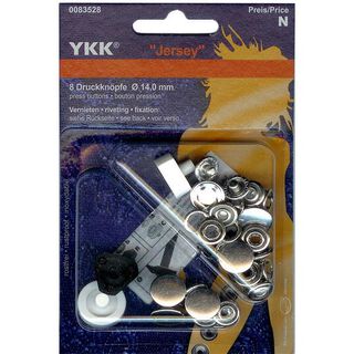 Sy-fria tryckknappar Jersey 7 – silver | YKK, 