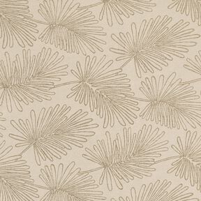 Dekorationstyg Jacquard bladkonturer – natur, 